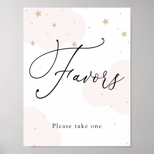 Over het Moon Twinkle Star Favors-teken Poster (Voorkant)