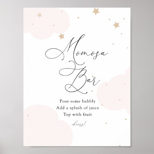 Over het Moon Twinkle Star Momosa-teken Poster (Voorkant)