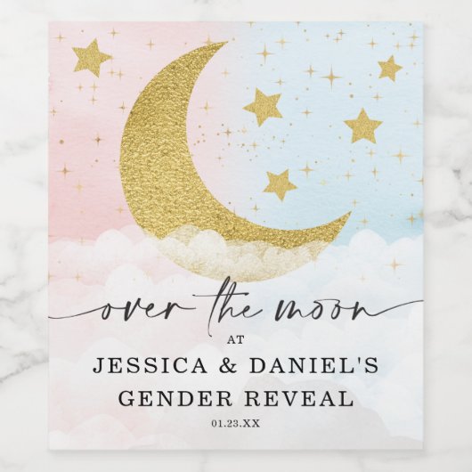 Over het moonsekseverslag wijn etiket (Enkel label)