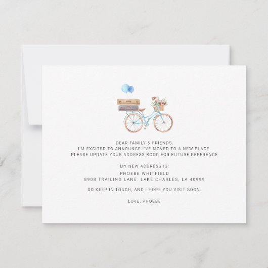 Over het nieuwe adres Boho-bewegende aankondiging (Achterkant)