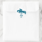 Over het paard ronde sticker (Tas)