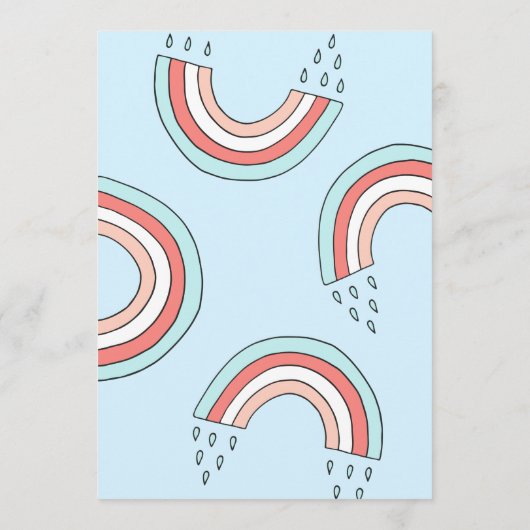 Over het Rainbow Boy Blue Baby shower Kaart (Achterkant)