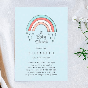 Over het Rainbow Boy Blue Baby shower Kaart