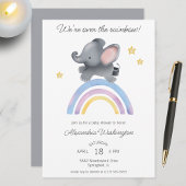 Over het Rainbow Elephant Baby shower Kaart