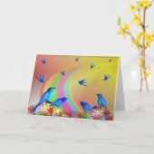 OVER HET REGENBOOG wenskaart. Kaart (Gele Bloem)