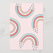 Over het regenboogmeisje Blush Pink Baby shower Kaart (Achterkant)