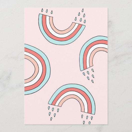Over het regenboogmeisje Blush Pink Baby shower Kaart (Achterkant)
