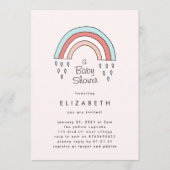 Over het regenboogmeisje Blush Pink Baby shower Kaart (Voorkant)