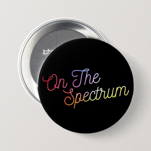 Over het spectrum, de zwarte & de regenboog, het b ronde button 7,6 cm (Voorkant /achterkant)