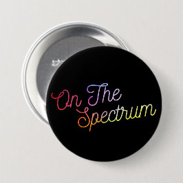 Over het spectrum, de zwarte & de regenboog, het b ronde button 7,6 cm