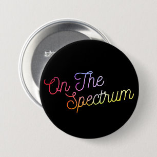 Over het spectrum, de zwarte & de regenboog, het b ronde button 7,6 cm
