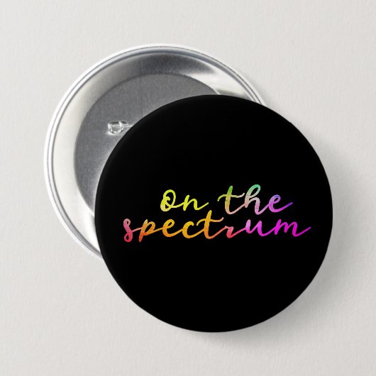 Over het spectrum, de zwarte & de regenboog, het b ronde button 7,6 cm (Voorkant /achterkant)