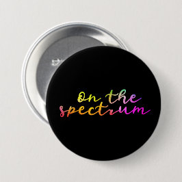 Over het spectrum, de zwarte & de regenboog, het b ronde button 7,6 cm