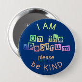 Over het spectrumbewustzijn ronde button 4,0 cm (Voorkant /achterkant)