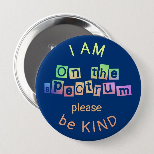 Over het spectrumbewustzijn ronde button 4,0 cm (Voorkant /achterkant)