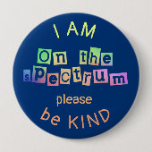 Over het spectrumbewustzijn ronde button 4,0 cm (Voorkant)