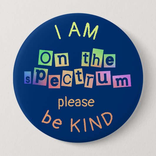 Over het spectrumbewustzijn ronde button 4,0 cm (Voorkant)