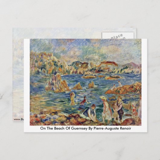 over het strand van Guernsey door Pierre-Auguste R Briefkaart (Voorkant / Achterkant)