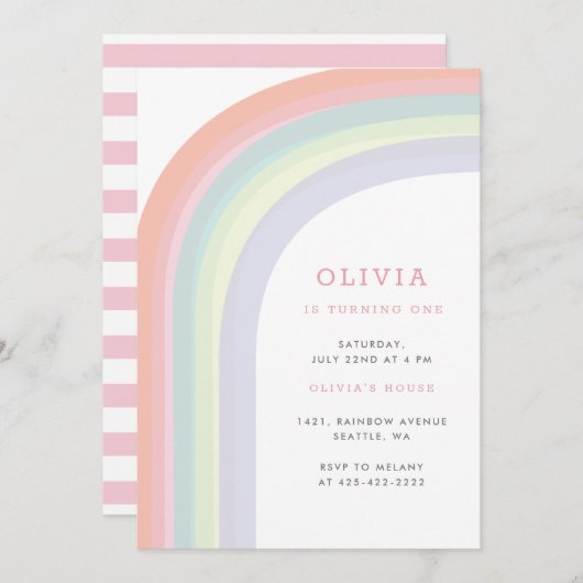 Over het verjaardagsfeest van het Kind Rainbow Pas Kaart (Voorkant / Achterkant)