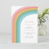 Over het verjaardagsfeest van het Rainbow-Kind Kaart (Staand voorkant)