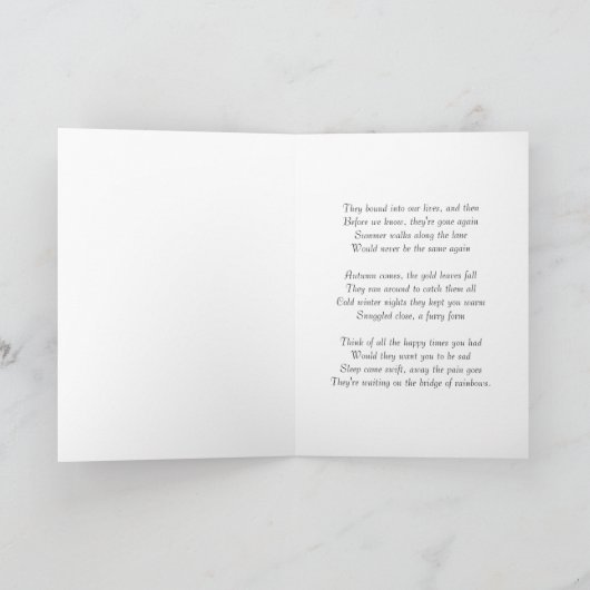 Over het verlies van een hond kaart (Binnen)