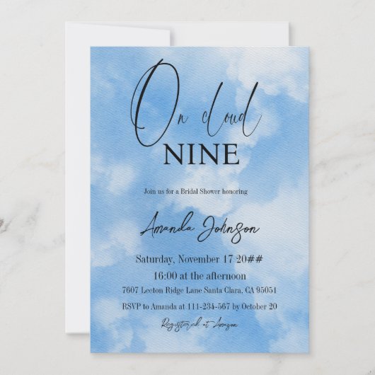 Over het Vrijgezellenfeest Blauw Waterverf voor de Kaart (Voorkant)