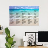 Over het Zee Horizon Wedding Seating Chart Poster (Thuiskantoor)