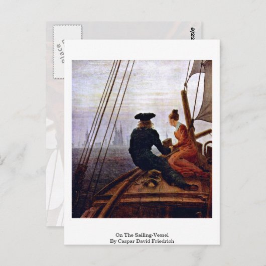 over het zeilschip van Caspar David Friedrich Briefkaart (Voorkant / Achterkant)