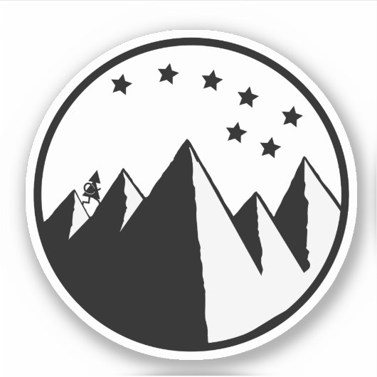 Over Hill Over Dale - B&W Sticker (Voorkant)