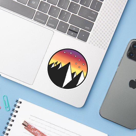 Over Hill Over Dale - Sticker (Laptop met iPhone)