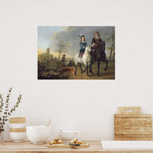 over Horseback - Aelbert Cuyp Fine Art Poster (Keuken)
