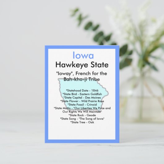 Over Iowa Briefkaart (Staand voorkant)