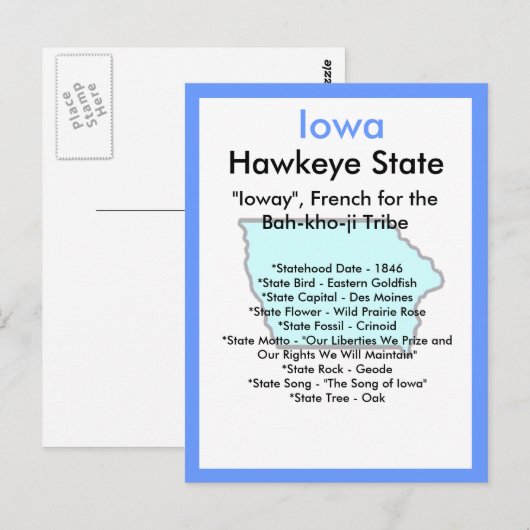Over Iowa Briefkaart (Voorkant / Achterkant)