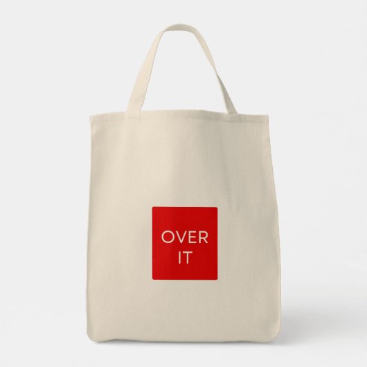 "OVER IT" Statement Graphic Tee Design Tote Bag (Achterkant)