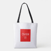 "OVER IT" Statement Graphic Tee Design Tote Bag (Achterkant)