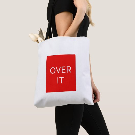 "OVER IT" Statement Graphic Tee Design Tote Bag (Dichtbij)