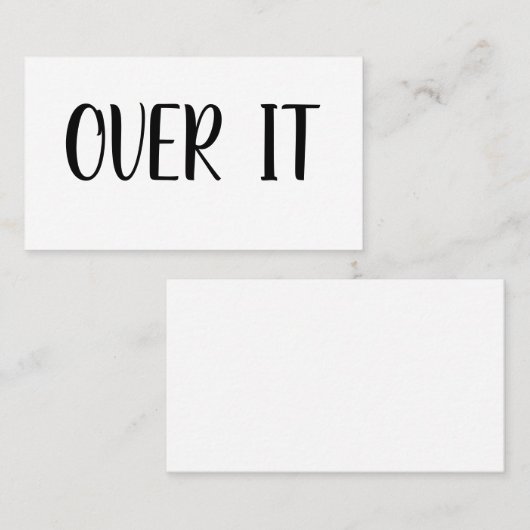 OVER IT VISITEKAARTJE (Voorkant / Achterkant)