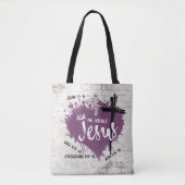 OVER JESUS Christelijk Scripture Gospel Graffiti Tote Bag (Voorkant)