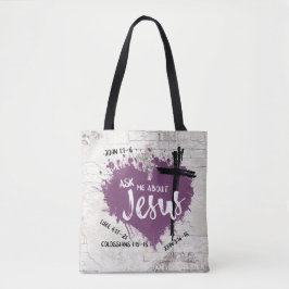 OVER JESUS Christelijk Scripture Gospel Graffiti Tote Bag