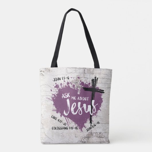 OVER JESUS Christelijk Scripture Gospel Graffiti Tote Bag (Achterkant)