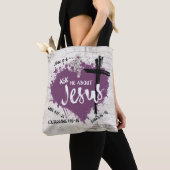 OVER JESUS Christelijk Scripture Gospel Graffiti Tote Bag (Dichtbij)