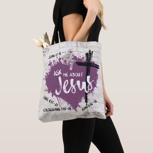 OVER JESUS Christelijk Scripture Gospel Graffiti Tote Bag (Dichtbij)