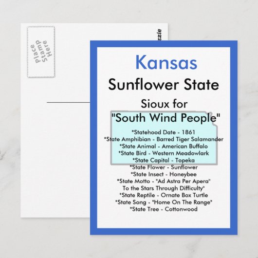 Over Kansas Briefkaart (Voorkant / Achterkant)