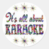 Over Karaoke Ronde Sticker (Voorkant)