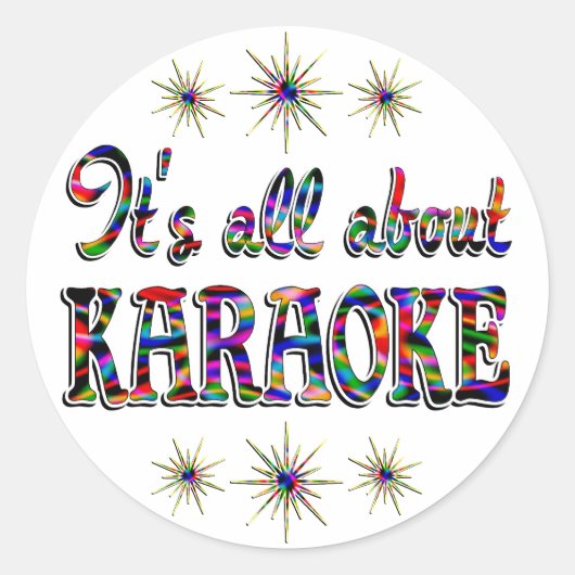 Over Karaoke Ronde Sticker (Voorkant)