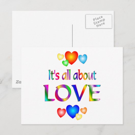 Over liefde briefkaart (Voorkant / Achterkant)