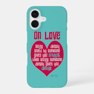 Over Liefde. Citaat van Lao Tzu iPhone 16 Hoesje