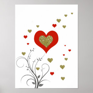 over liefde en harten poster