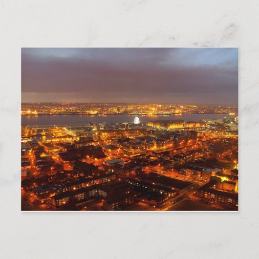 Over Liverpool tot de rivier de Mersey en de Wirra Briefkaart (Voorkant)