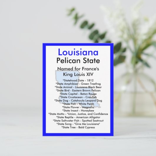 Over Louisiana Briefkaart (Staand voorkant)